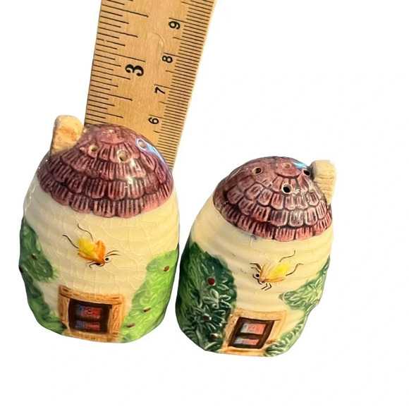 Vintage Beehive Salt Pepper Shakers Japan 1950s - Picture 9 of 11
